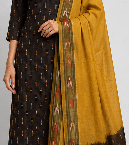 Ikkat Pure Cotton Dress Material Set