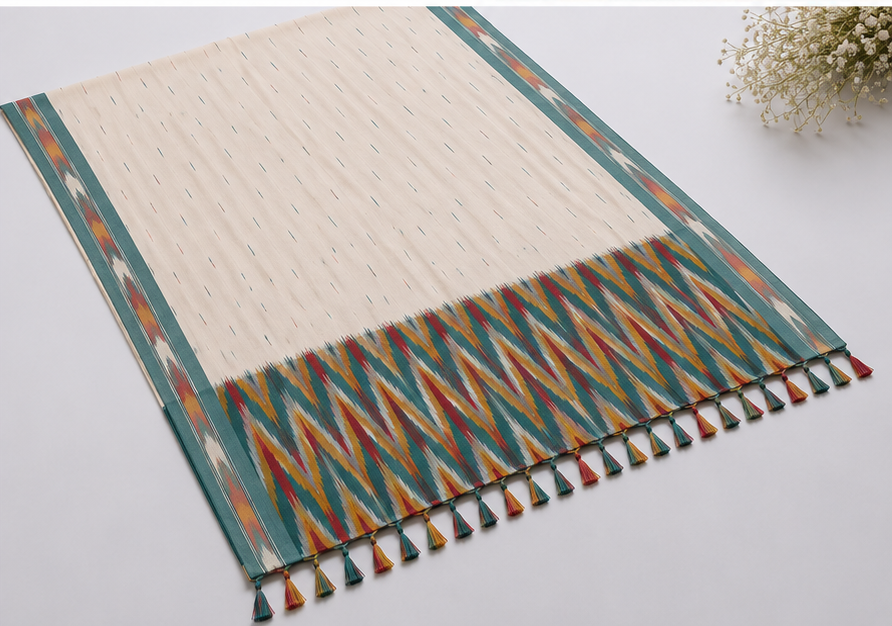 Ikkat Pure Cotton Dress Material Set - Image 4