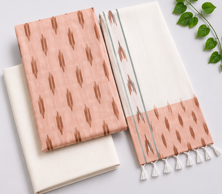 Ikkat Pure Cotton Dress Material Set - Image 2