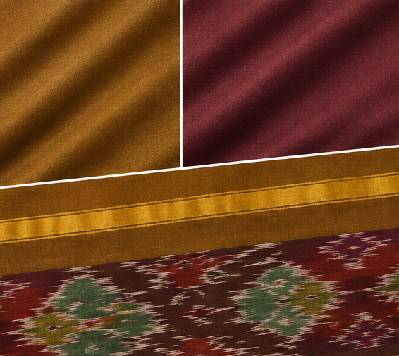 Pochampally Silk-Cotton Dress Material Set - Image 3