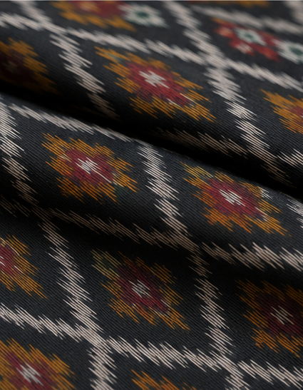 Ikat Silk Two Piece Dress Material Set - Image 4