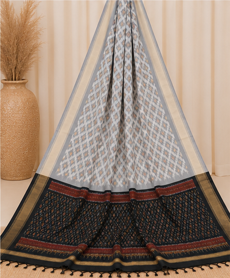 Ikat Silk Two Piece Dress Material Set - Image 5