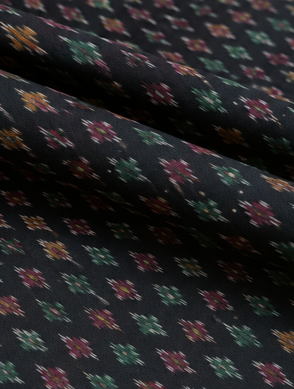 Ikat Silk Two Piece Dress Material Set - Image 4
