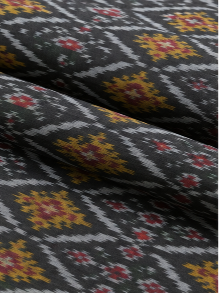 Ikat Silk Two Piece Dress Material Set - Image 3