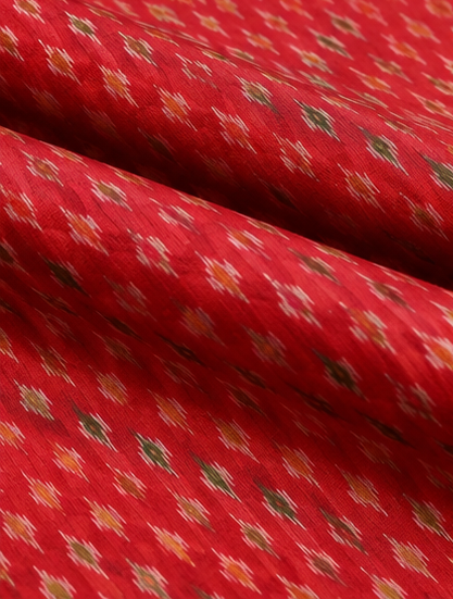 Ikat Silk Two Piece Dress Material Set - Image 5