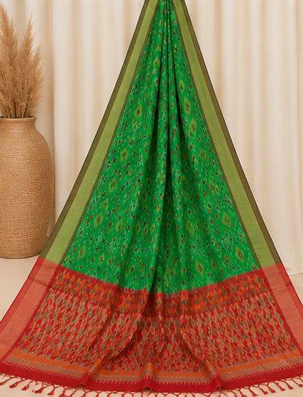 Ikat Silk Two Piece Dress Material Set - Image 4