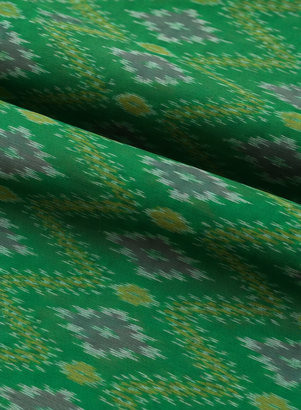 Ikat Silk Two Piece Dress Material Set - Image 4