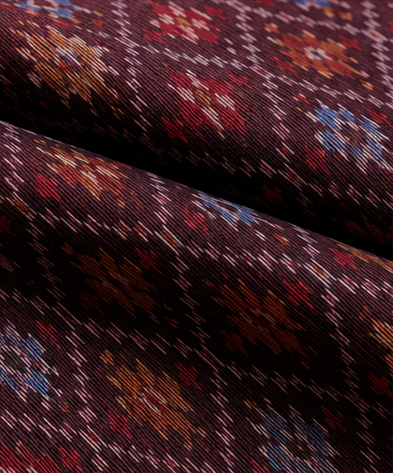 Ikat Silk Two Piece Dress Material Set - Image 4