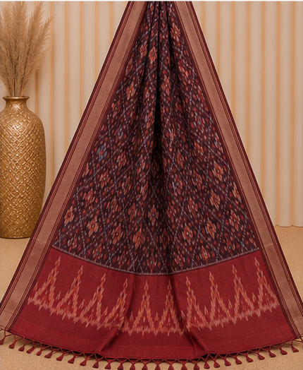 Ikat Silk Two Piece Dress Material Set - Image 5