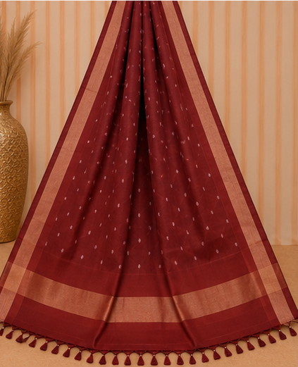 Ikat Silk Two Piece Dress Material Set - Image 5
