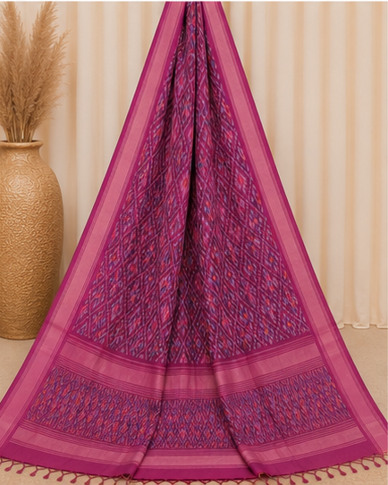 Ikat Silk Two Piece Dress Material Set - Image 5
