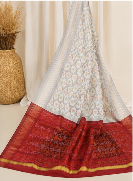 Ikat Silk Two Piece Dress Material Set - Image 5
