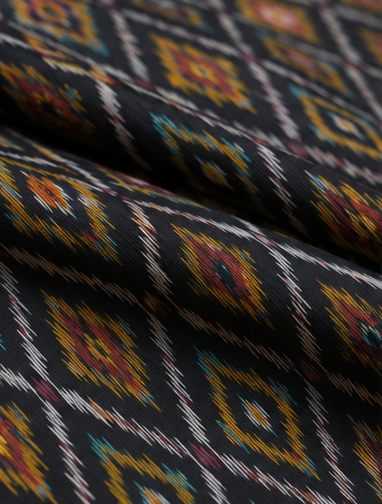 Ikat Silk Two Piece Dress Material Set - Image 4