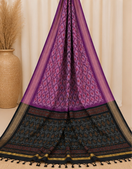 Ikat Silk Two Piece Dress Material Set - Image 5