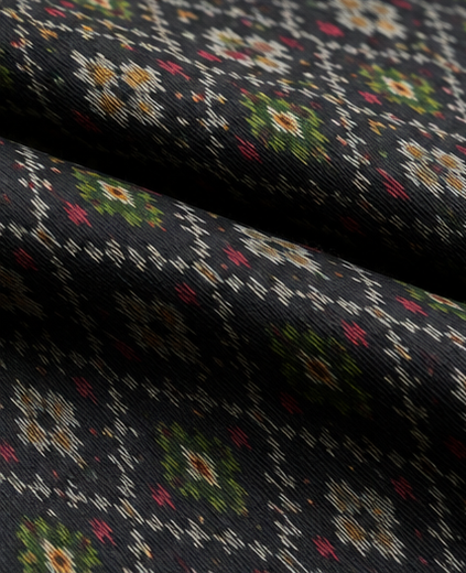 Ikat Silk Two Piece Dress Material Set - Image 4