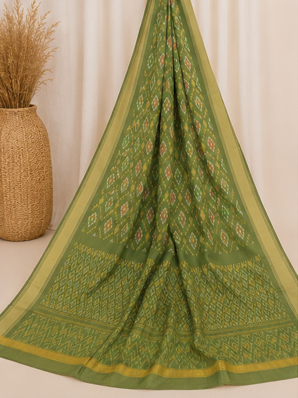 Ikat Silk Two Piece Dress Material Set - Image 5