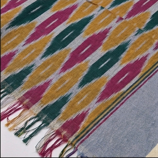 Premium Ikkat Handloom Double/Queen Size Bed Sheet (90 x 108 inches) - Image 3