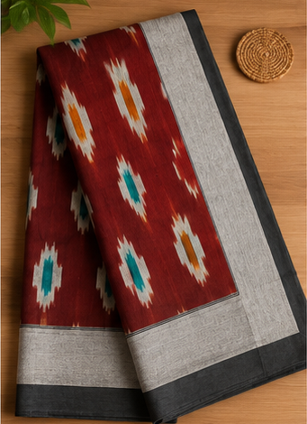 Pochampally Ikat Handloom Cotton Single Cot Bed Sheet – 60 x 90 Inches