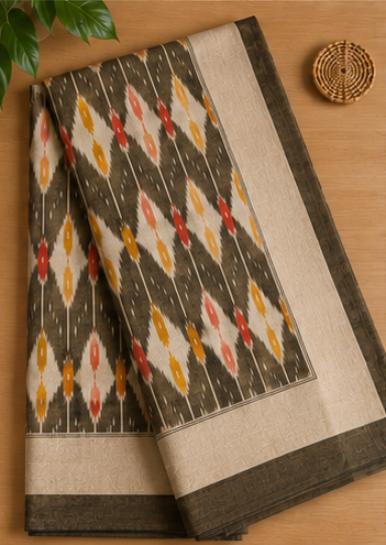 Pochampally Ikat Handloom Cotton Single Cot Bed Sheet – 60 x 90 Inches