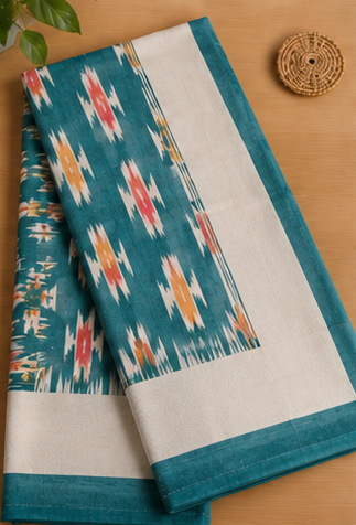 Pochampally Ikat Handloom Cotton Single Cot Bed Sheet – 60 x 90 Inches